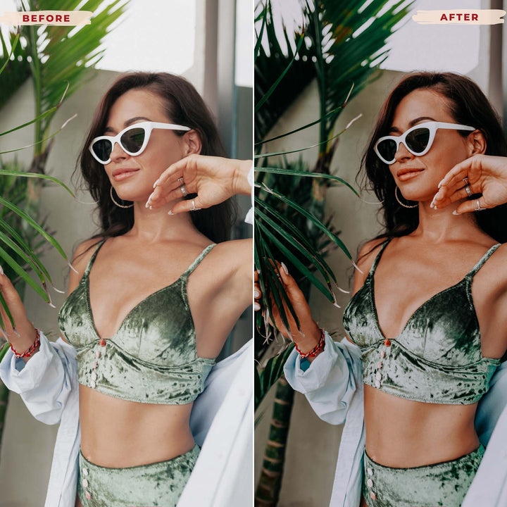 Before after results using Bali Lightroom Presets